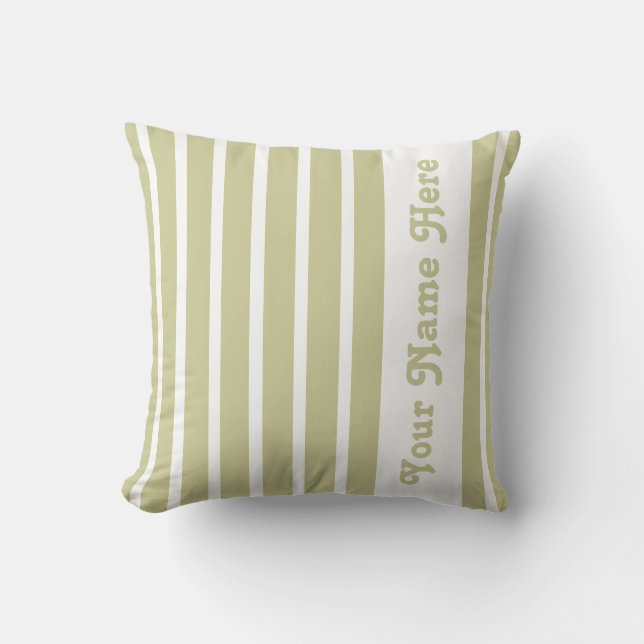 Serengeti Safari Stripe Coussin avec nom (Recto)