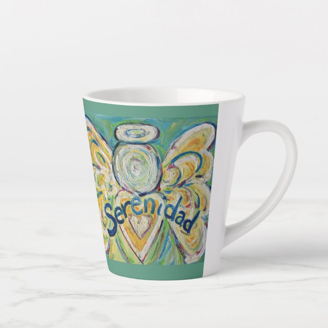 Serenidad Angel Word Art Custom Latte Mug Cup (Droite)