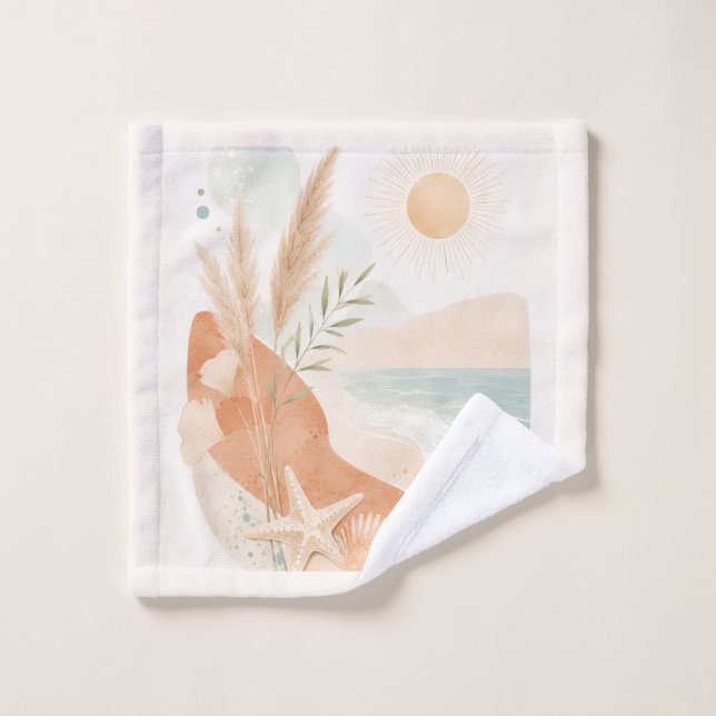 Sérénité Bohème de Plage au Soleil Côtier (Gant de toilette)