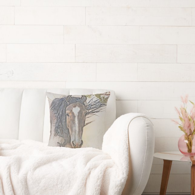 Sérénité Chevaux Sauvages Jeter Oreiller (Canapé)