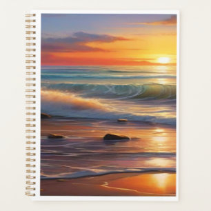 Sérénité du coucher du soleil : Vagues de tranquil