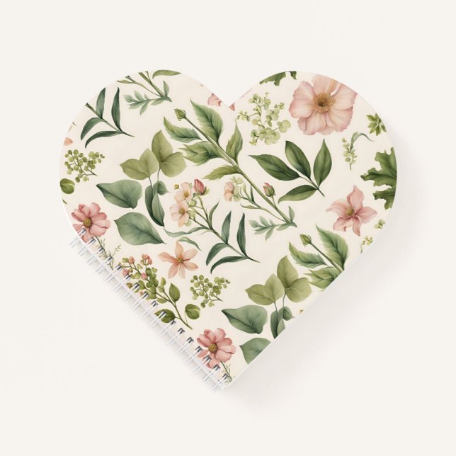 Sérénité florale : Carnet spiral à fleurs Pittores (Devant)