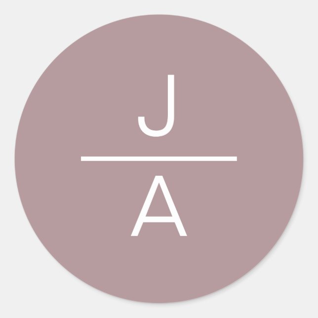 Sérénité moderne | Sticker rond Monogramme (Devant)