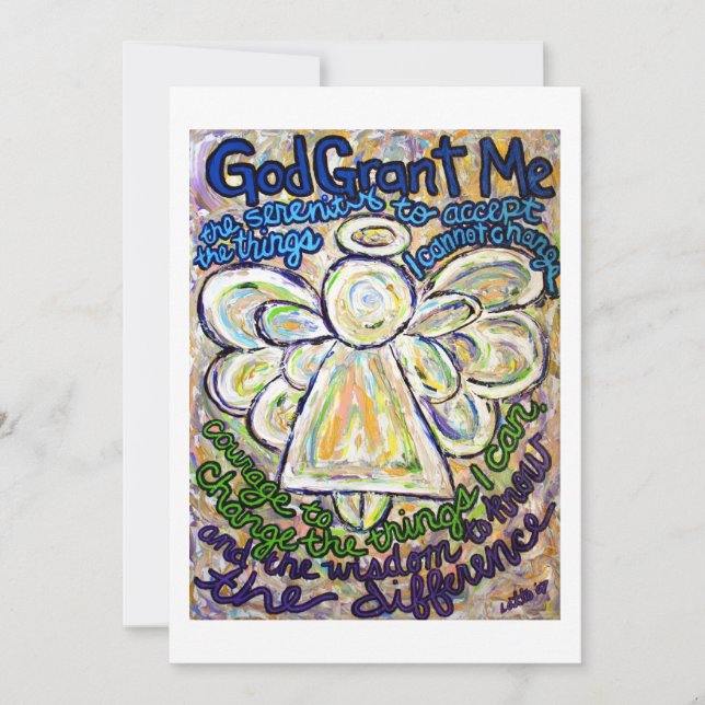 Serenity Prayer Angel Art Invitation ou Invitation (Devant)