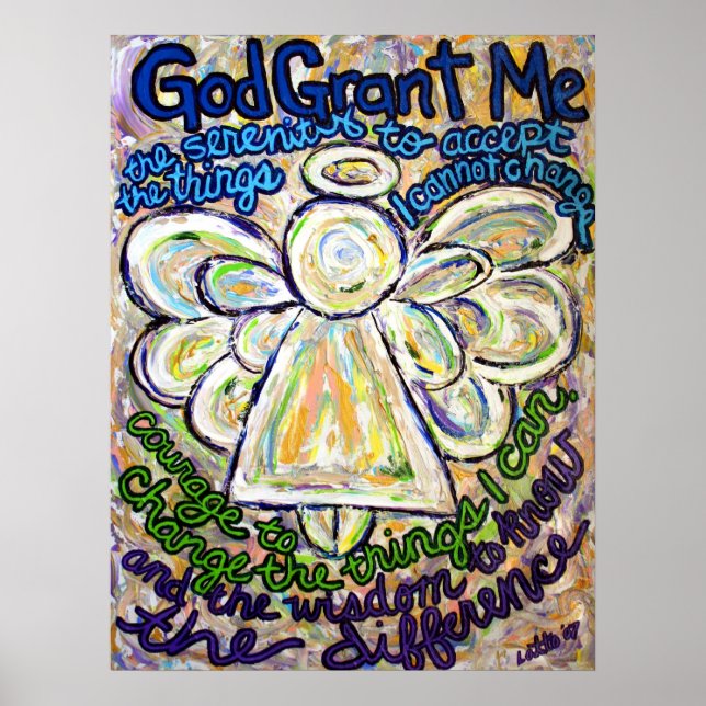 Serenity Prayer Angel Painting Poster Art Print (Devant)