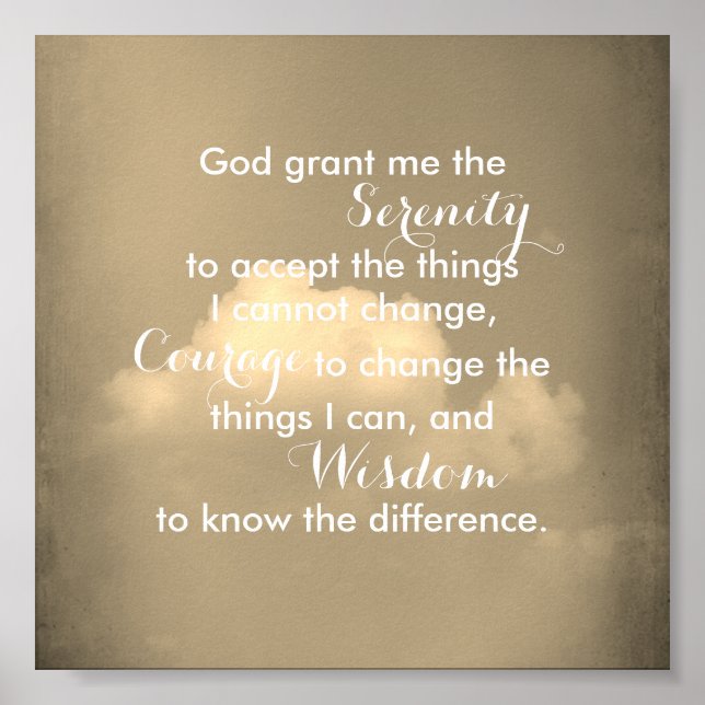 Serenity prayer quote  poster nature photo art (Devant)