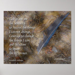 Serenity Prière Blue Jay Poster en plume