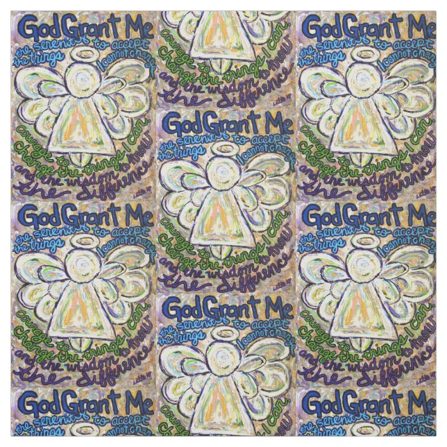 Serenity Prière Poème Angel Art tissu matériel (Échantillon)