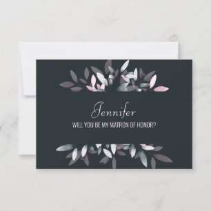 Serez-vous ma dame d'honneur Rose Navy Floral