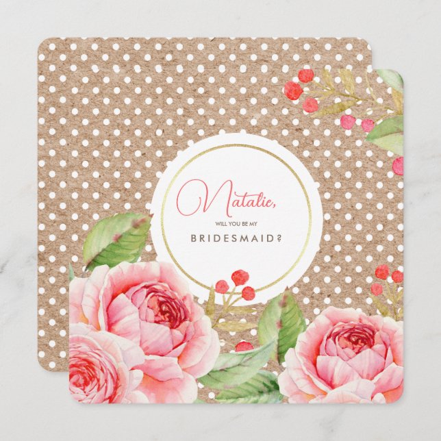 Serez-vous ma demoiselle d'honneur ? Invitations p (Devant / Derrière)