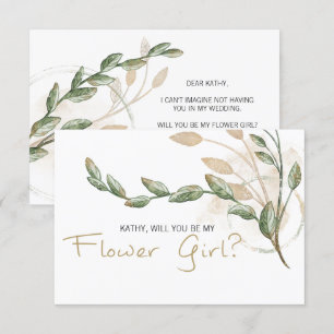 Serez-vous ma demoiselle d'honneur Or Sage Vert