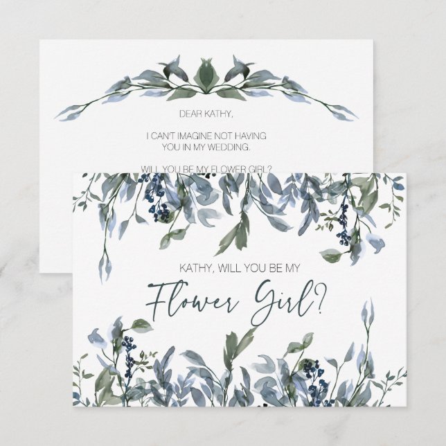 Serez-vous ma Demoiselle d'Honneur Sage Argent Ver (Devant / Derrière)