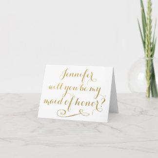 Serez-vous ma femme d'honneur Carte de typographie