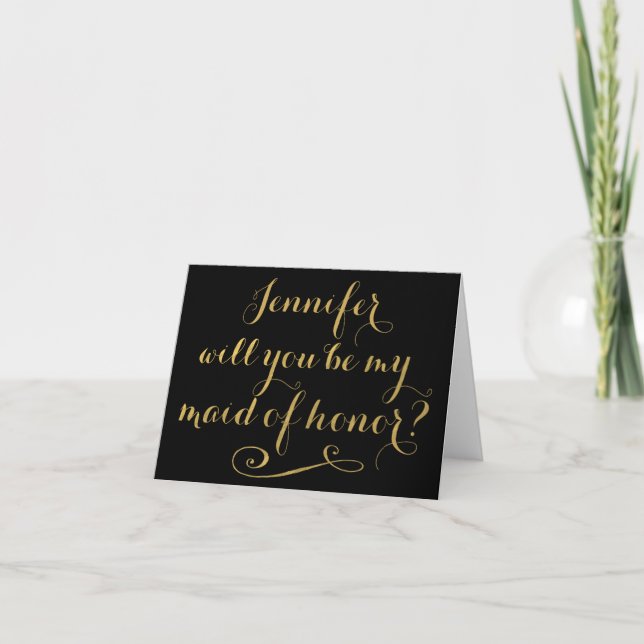 Serez-vous ma femme d'honneur Carte de typographie (Devant)