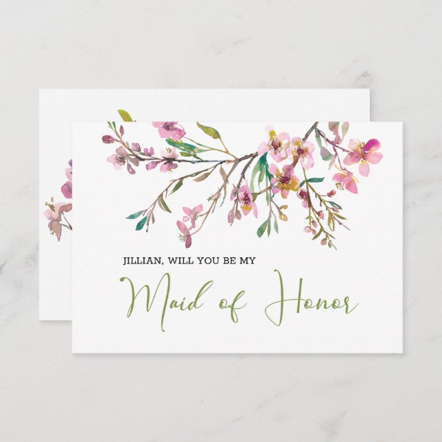 Serez-vous ma femme d'honneur Cherry Blossom (Devant / Derrière)