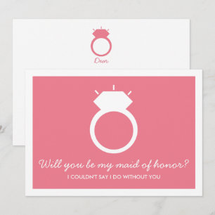 Serez-Vous Ma Fille D'Honneur ? Carte à anneaux ro
