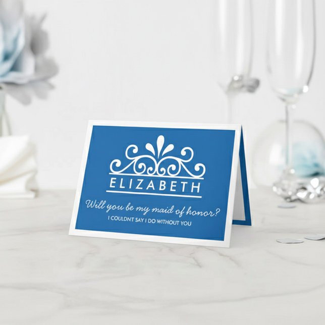 Serez-Vous Ma Fille D'Honneur ? Carte Tiara bleue (Créateur téléchargé)
