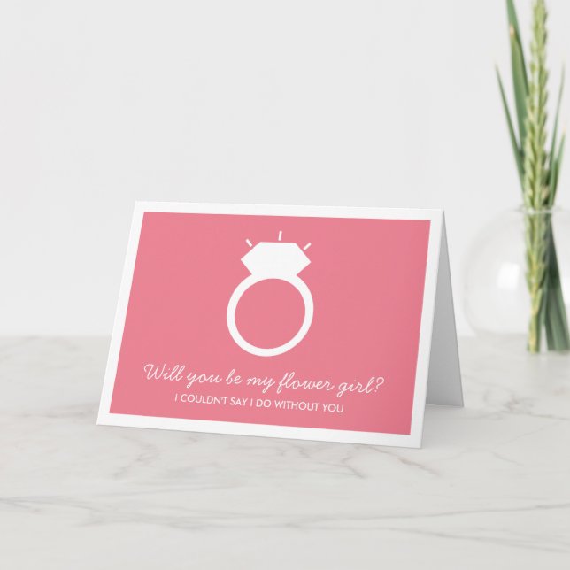 Serez-Vous Ma Fille Fleur ? Carte à anneaux rose (Devant)