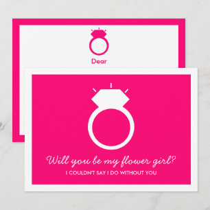 Serez-Vous Ma Fille Fleur ? Carte à anneaux rose
