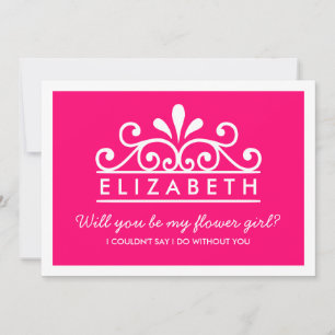 Serez-Vous Ma Fille Fleur ? Carte Tiara rose