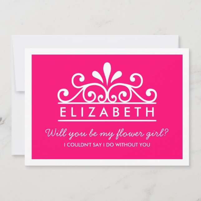 Serez-Vous Ma Fille Fleur ? Carte Tiara rose (Devant)