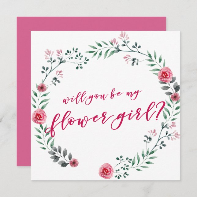 Serez-vous ma Flower Girl ? | carte de proposition (Devant / Derrière)