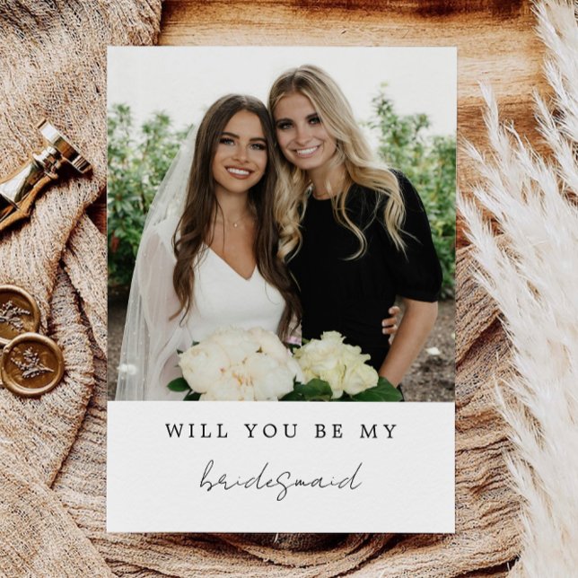 Serez-Vous Ma Servante D'État, Carte photo De Brid (Will You Be My Bridesmaid, Bridesmaid Photo Card, Invitation)