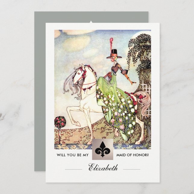 Serez-vous ma servante d'honneur ? Cartes d'invita (Devant / Derrière)