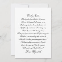 Serez-vous ma servante d'honneur Script Poem Card