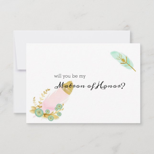 Serez-vous mon chef d'honneur Boho rose et or (Devant)