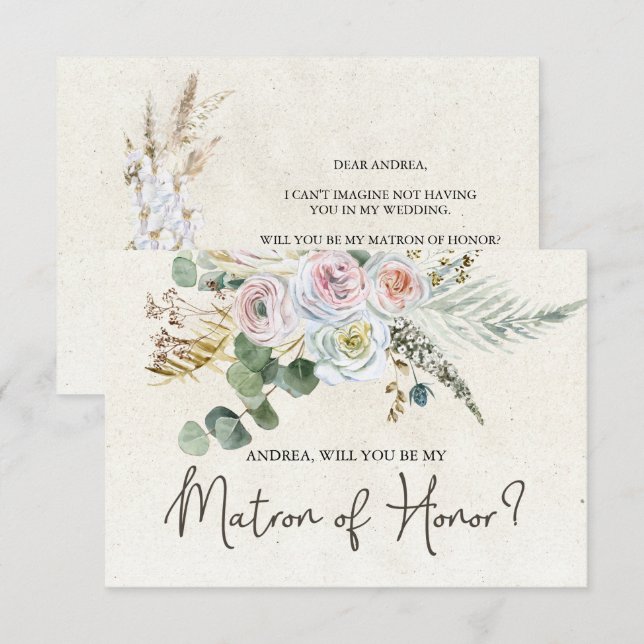 Serez-vous mon chef d'honneur Pastel Boho Neutral (Devant / Derrière)