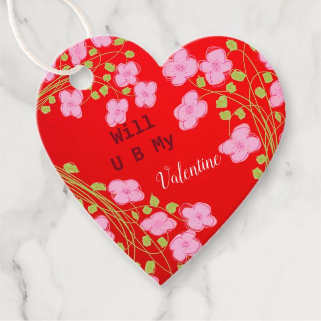 Serez-Vous Mon Étiquette Coeur Valentine (Devant)