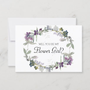 Serez-Vous Mon Flower Girl Watercolor Lavender