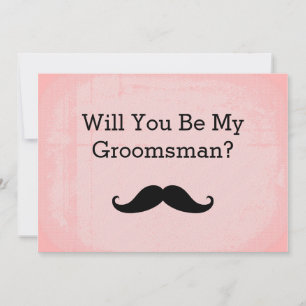 Serez-Vous Mon Groomsman Black Mustache Invitation