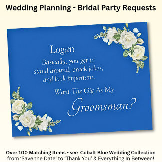 Serez-Vous Mon Groomsman ? Bleu et rose blanche Co
