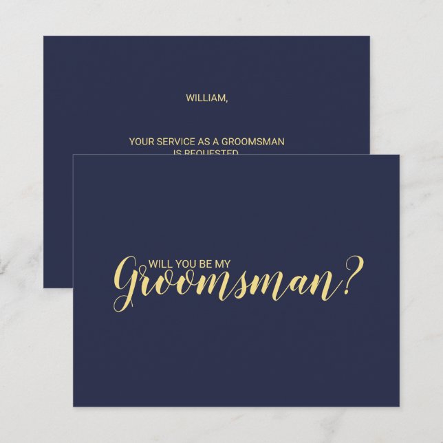 Serez-Vous Mon Groomsman ? Carte de proposition (Devant / Derrière)