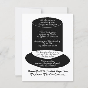 "Serez-Vous Mon Groomsman" Carte Plat
