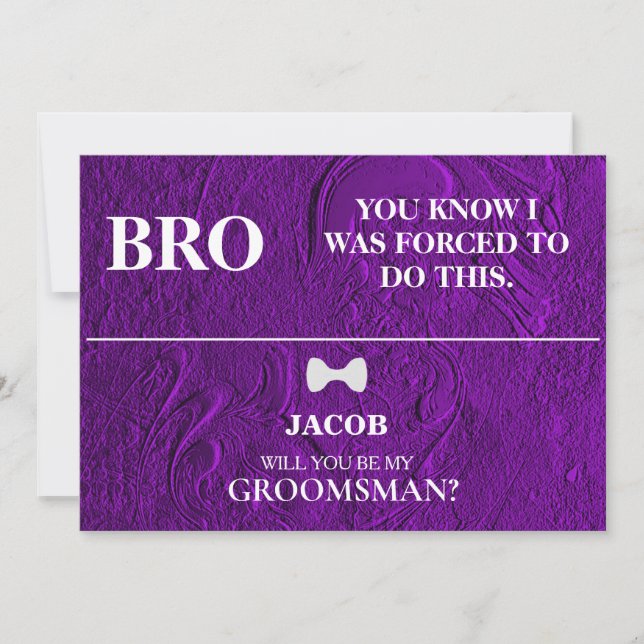 Serez-Vous Mon Groomsman ? Invitation (Devant)
