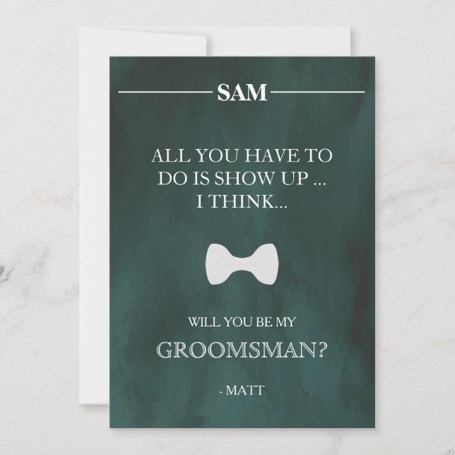 Serez-Vous Mon Groomsman ? Invitation (Devant)