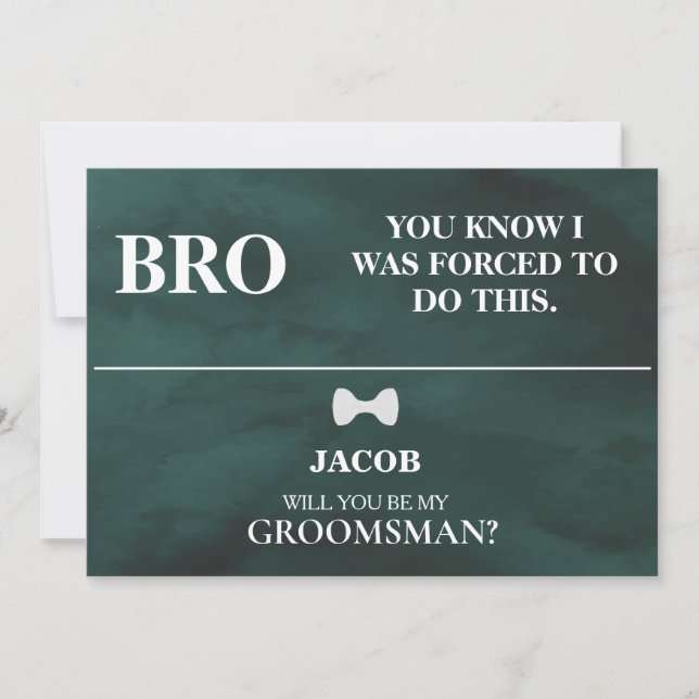Serez-Vous Mon Groomsman ? Invitation (Devant)