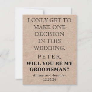 Serez-vous mon Groomsman ? Invitation personnalisé