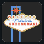 Serez-Vous Mon Groomsman Las Vegas Sticker À Signe<br><div class="desc">Es-tu un couple de jet-set qui planifie un mariage fabuleux à Las Vegas ? Ou peut-être un couple amoureux qui planifie un mariage sur le thème de Las Vegas plus près de chez soi ? Notre Will You Be My Groomsman Las Vegas Signer design est une façon amusante de demander...</div>
