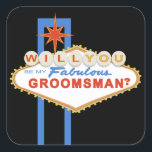 Serez-Vous Mon Groomsman Las Vegas Sticker À Signe<br><div class="desc">Es-tu un couple de jet-set qui planifie un mariage fabuleux à Las Vegas ? Ou peut-être un couple amoureux qui planifie un mariage sur le thème de Las Vegas plus près de chez soi ? Notre Will You Be My Groomsman Las Vegas Signer design est une façon amusante de demander...</div>