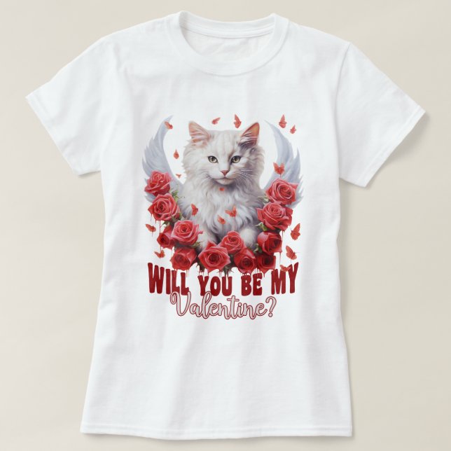 Serez-Vous Mon Saint-Valentin, T-shirt Chat (Design devant)
