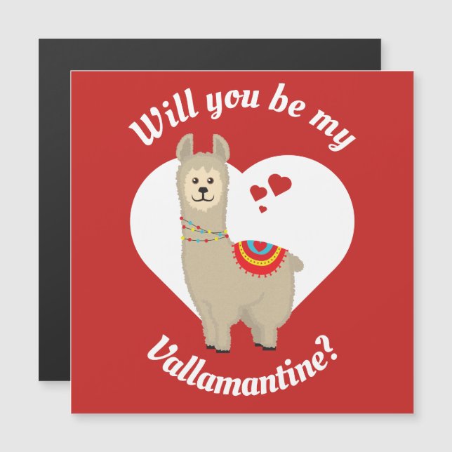 "Serez-vous mon Vallamantin ?" Llama Valentine (Devant / Derrière)