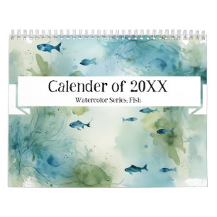 Série Aquarelle : Calendrier Poisson Aura 2