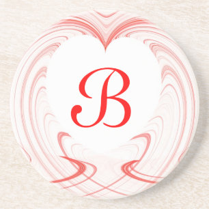 Série cardiaque fractale - dessous de verre blanc