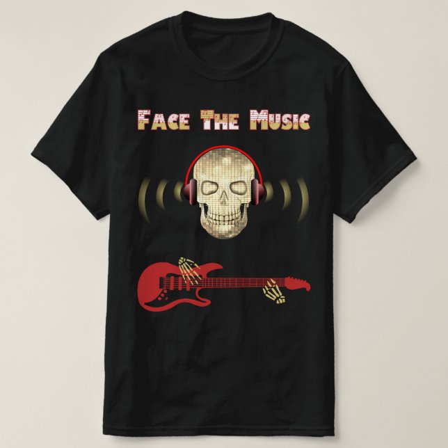 Série crâne : Face Au T-shirt Musique (Design devant)