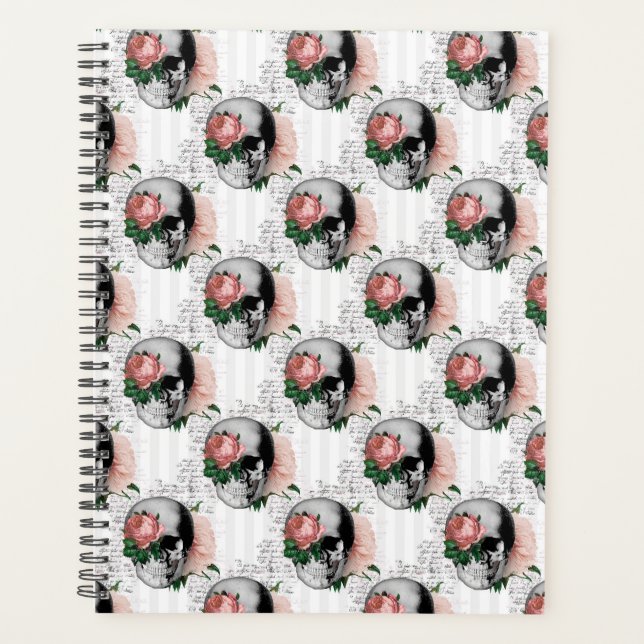 Série de crânes floraux roses Design 2 (Devant)