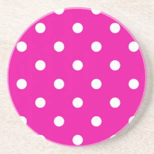 Série Polka Dot - dessous de verre rose et blanc